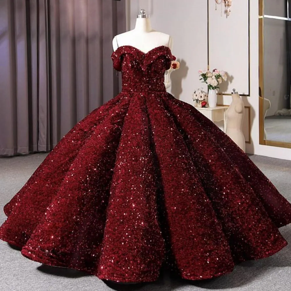 Ball Gown Glitter Sequin Bar Mitzvah Understated Sweetheart Sleeveless Spaghetti Strap Floor Length Birthday Party Prom Dress