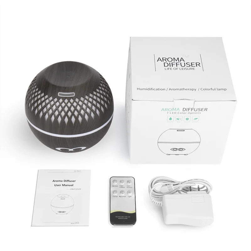 الروائح الناشر الضروري النفط المرطب إضاءة ديكور الغرفة، مع 4 إعدادات الموقت 400 مل التحكم عن بعد 7 LED ضوء القمر