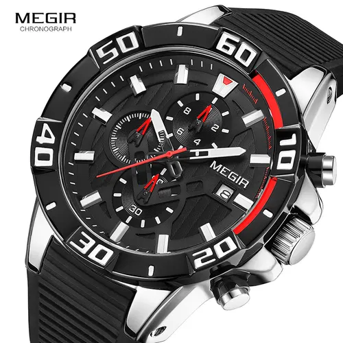 Imagen 2 del producto MEGIR-reloj analógico de cuarzo para hombre, accesorio de pulsera resistente al agua con cronógrafo, complemento Masculino deportivo de marca de lujo con diseño militar, 2121