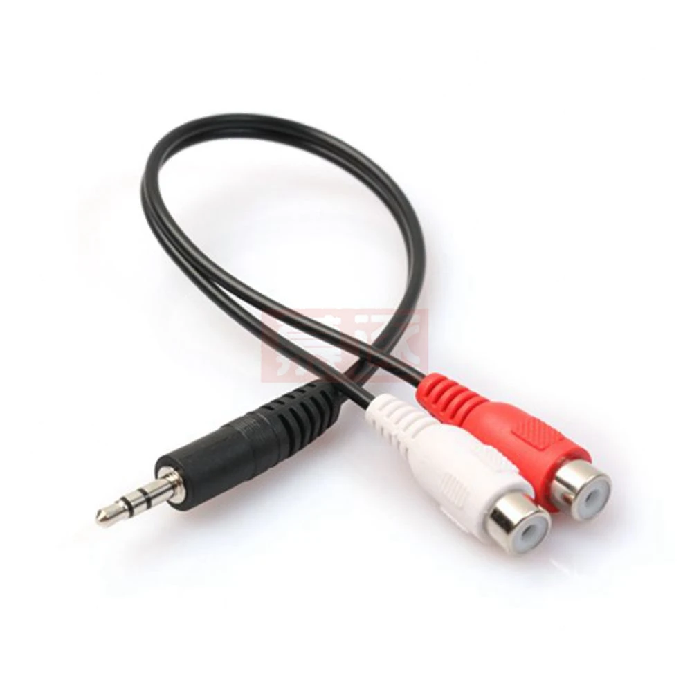 Audio Cables 3.5mm Jack Plug male to 2 RCA female Stereo Adapter RCA Cable for HDTV PC MP3 CD Player Universal