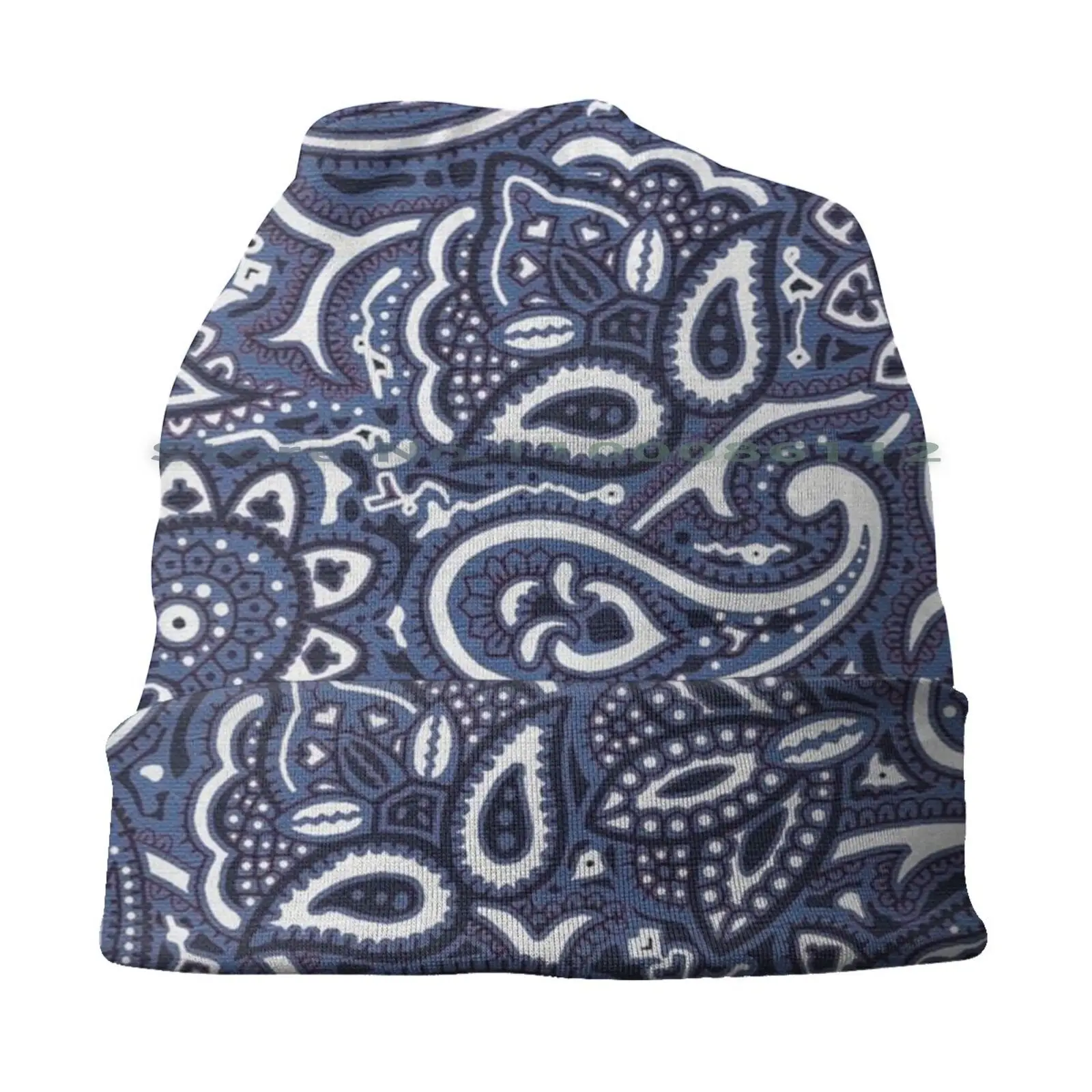 Mask-Blue Paisley Pattern Bucket Hat Sun Cap Cold Hygiene Flu Work From Home Virtual Meetings Self Quarantining Self Quarantine