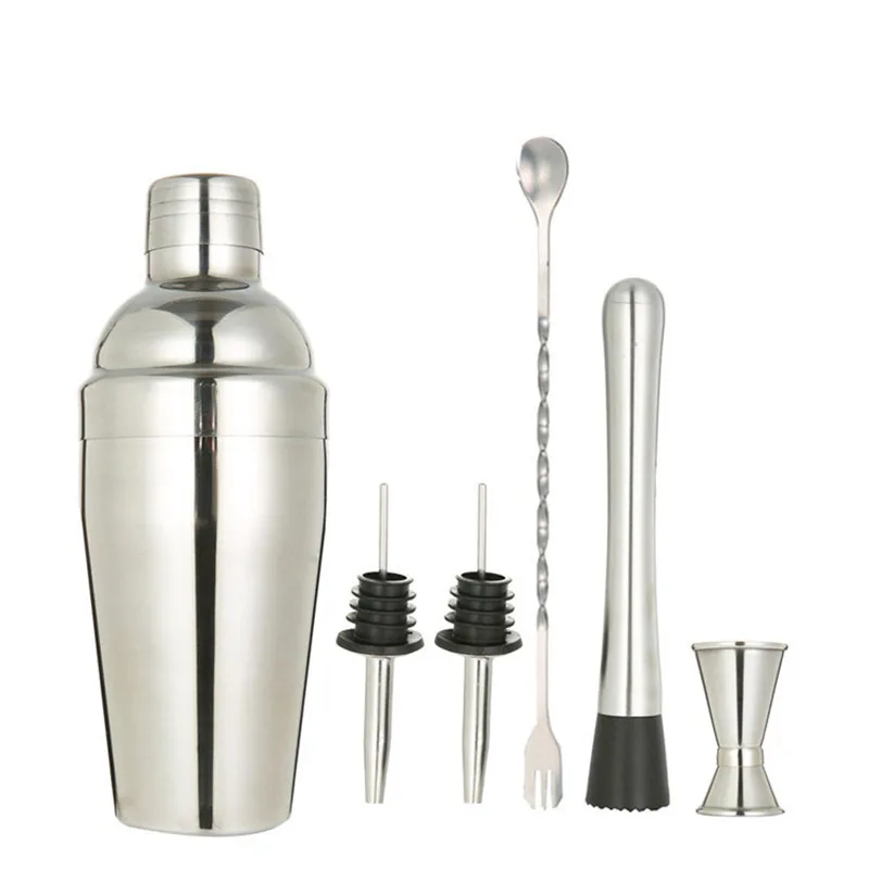 

6 Pcs/set 350-750ml Stainless Steel Cocktail Shaker Mixer Drink Bartender Browser Kit Bars Set Tools Cocktail Shaker Mixer