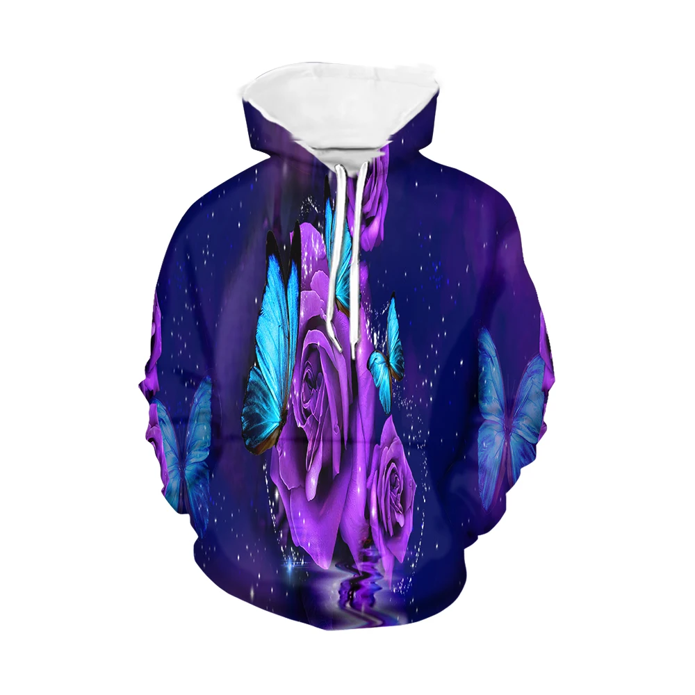 Noisydesgins New Sweatshirts Butterfly Winter Men's Printing Hooded 2021 Thicken Warm Hoodies Autumn Tops Pullover