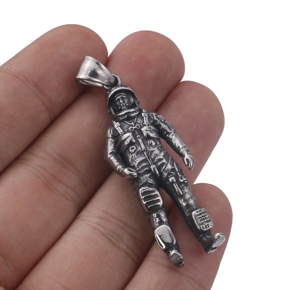 316L Acero inoxidable 3D astronauta Charms colgantes para la fabricación de joyas tono Retro Charms pulsera DIY joyería collar Accesorios