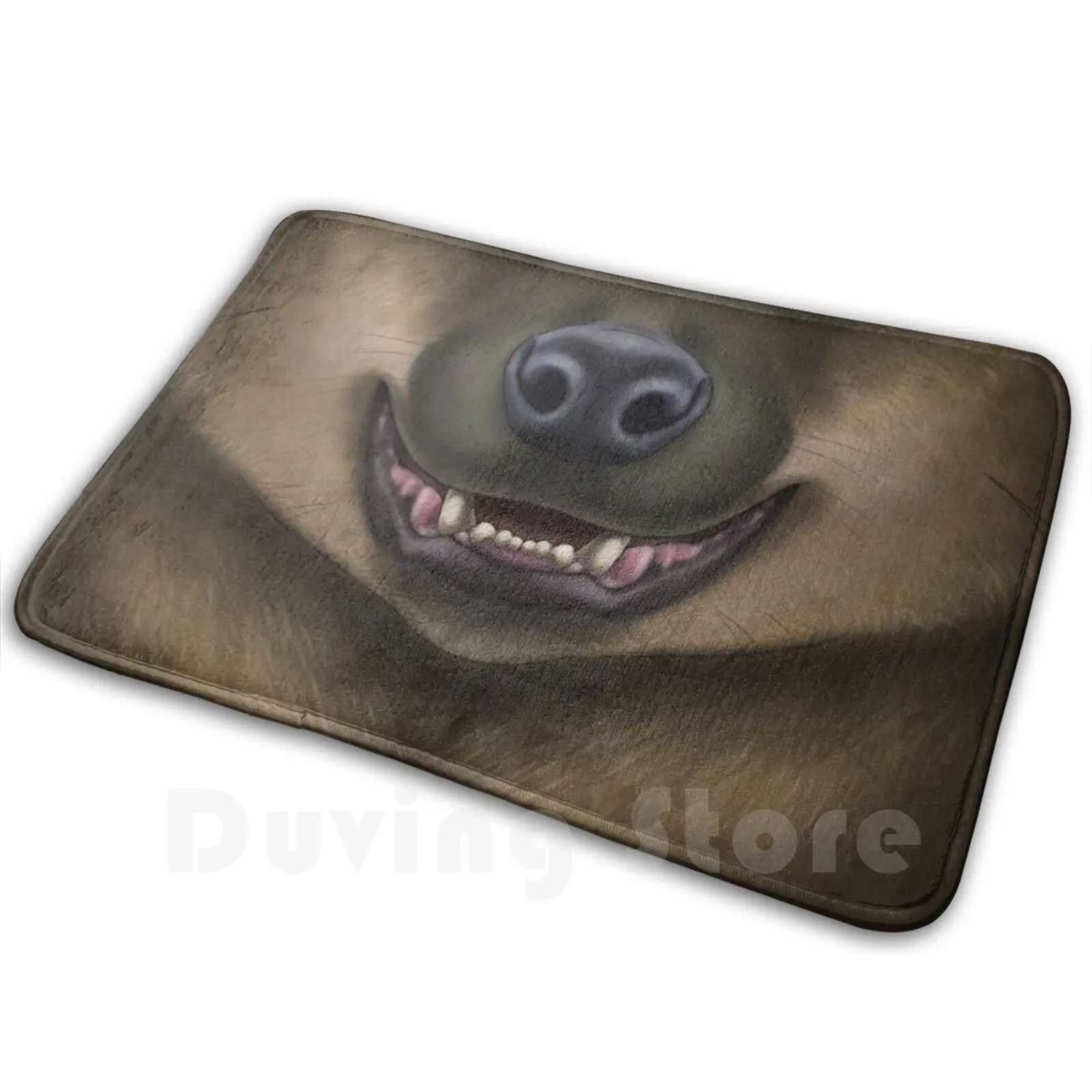 Spotted Hyena Face Mat Rug Carpet Anti-Slip Floor Mats Bedroom Hyena Hyenidae Spottedhyena Carnivore Mammal Animal Furry Anthro