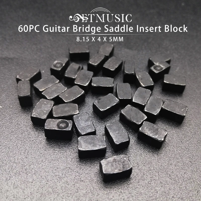 60pcs Electric Guitar Tremolo Bridge String Saddle Clamp Pressure Lock String Insert iron Block for Electric Guitar 8.15X4X5MM