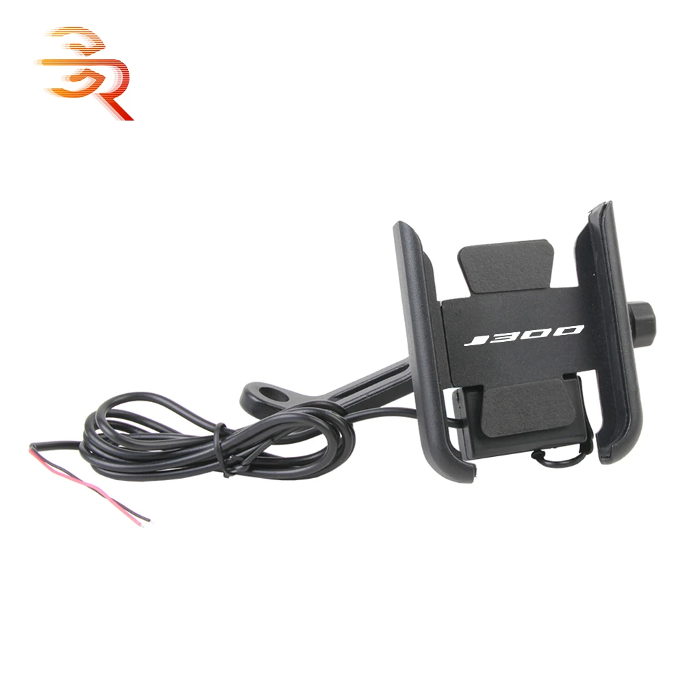 Motorcycle Mobile Phone Holder Stand With USB Charger For Kawasaki J125 J300 2014 2015 2016 2017 2018 2019 2020 Accessories