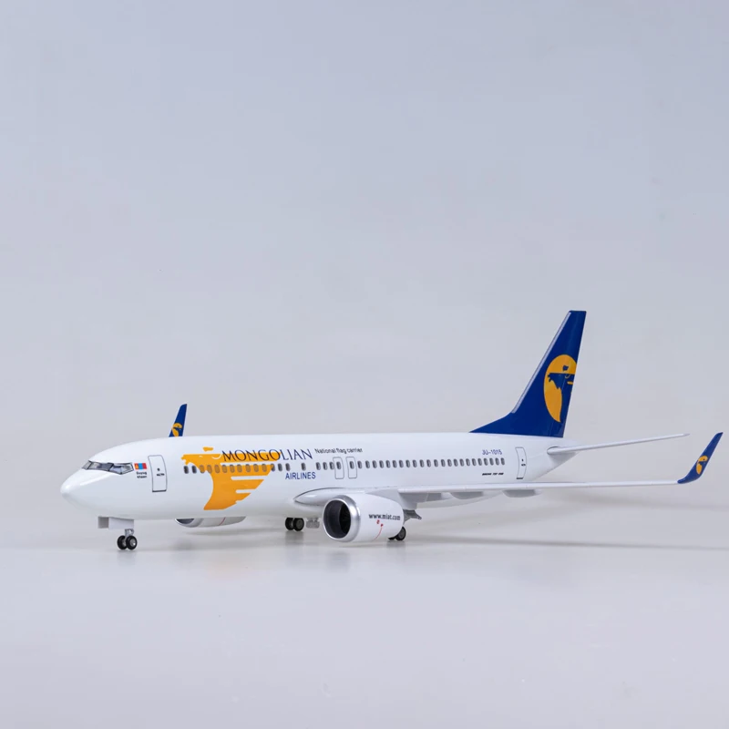 47CM Mongolia Air Airline B737 737 Aviation Aircraft Model W Plane Adult Gift Collection Display W Standable Airplane with Wheel