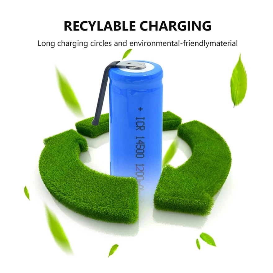 充電式リチウム電池14500,aa 1200,3.7 mah,14500 v,歯ブラシシェーバー用,ニッケル溶接付きバリカンセル,新品