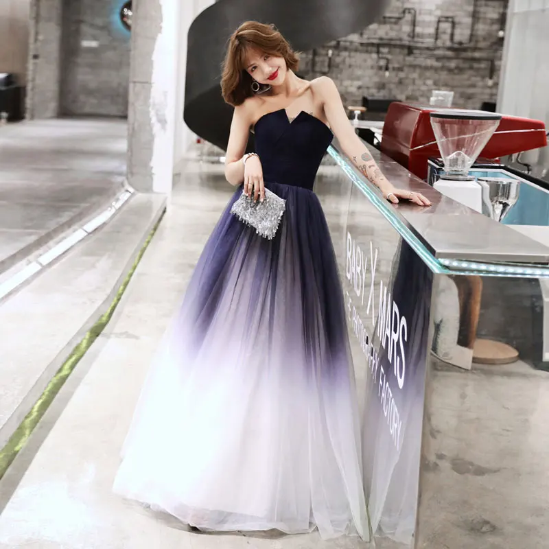 Navy blue elegant Prom party Dresses Vestido de Festa sexy long evening long robe de mariee robe communion fille robe sequin