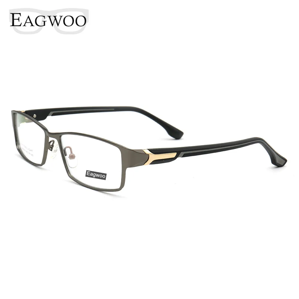 EAGWOO Metal Alloy Eyeglasses Men Full Rim Optical Frame Prescription Spectacle Myopia Eye Glasses Business Desiged Glasses
