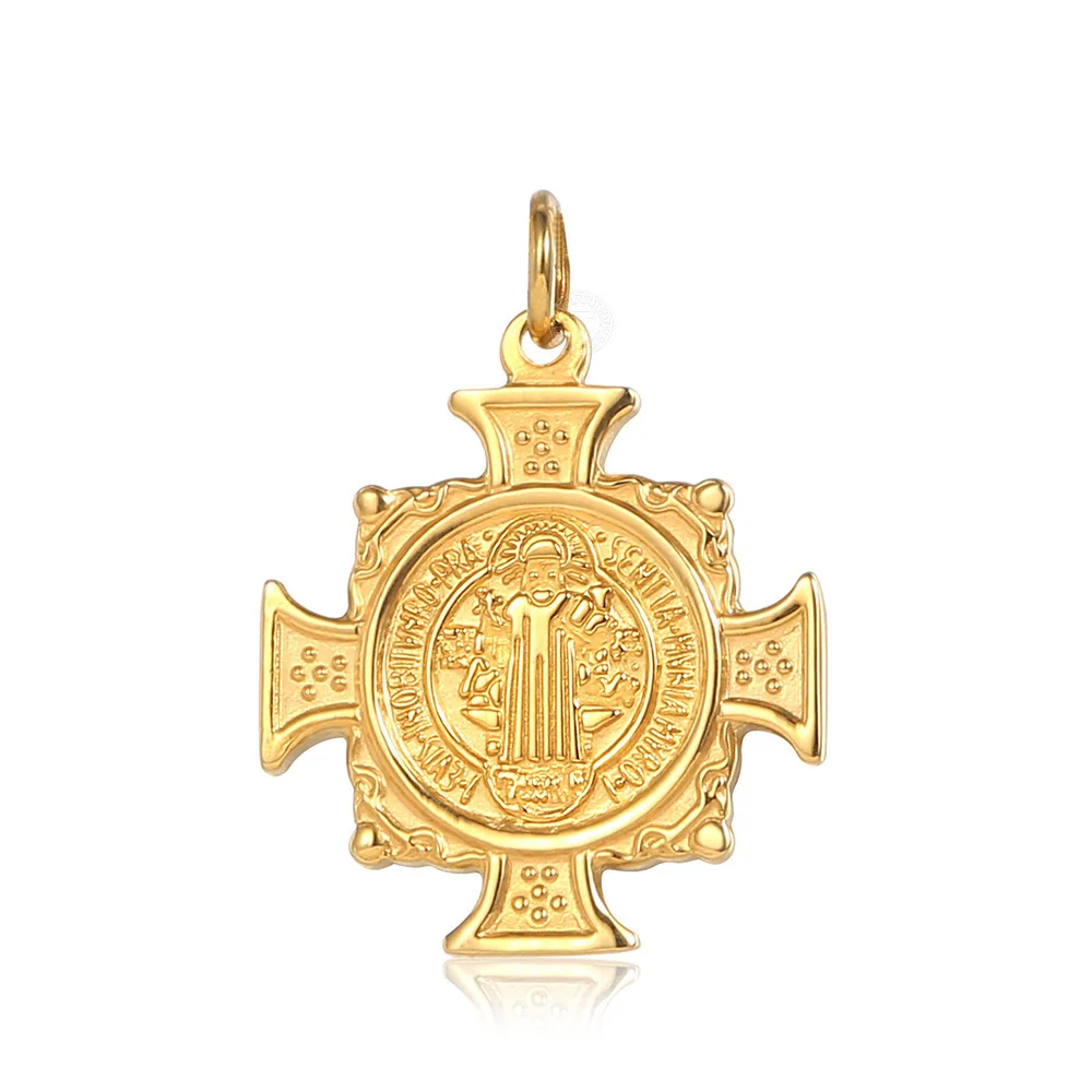 Crucifix Jesus Cross Pendant For Men Women Gold Color Christian Pendants Woman Jewelry Gifts Dropshipping Wholesale LGPP01