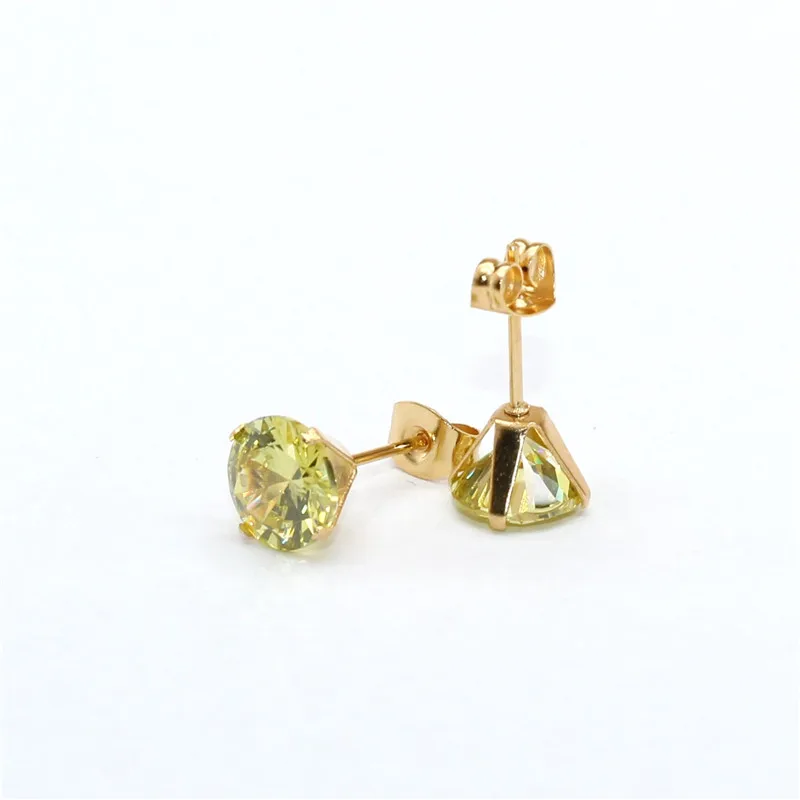 1 Paar Lemonyellow Hypoallergene Edelstahl-Ohrstecker mit AAA-Zirkonia, CZ-Knochenohrstecker-Set für Damen und Herren, 2-8 mm – Detail 18