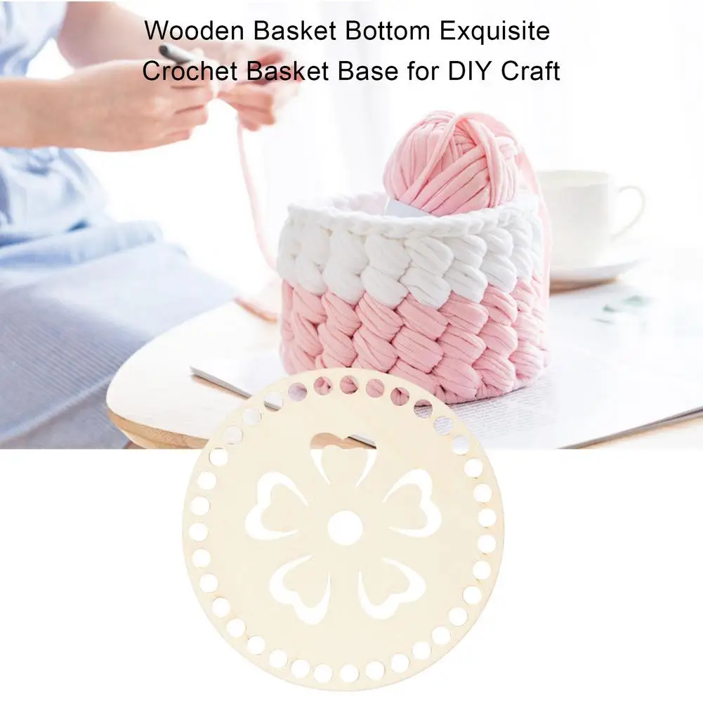 1pc Natural Wooden Basket Bottom Crochet Basket Base For DIY Craft Basket Weaving Supplies Making Home Decoration