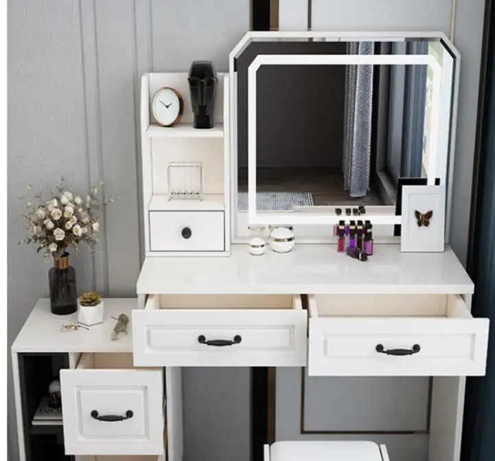 Nordic Kaptafel Slaapkamer Zuinig Multifunctionele Led Licht Spiegel