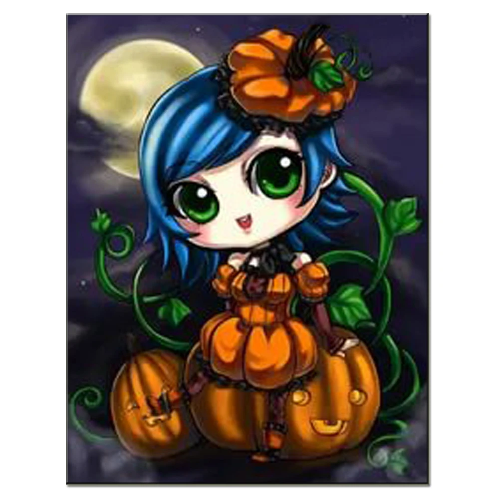 

5D DIY Diamond Painting, Cross Stitch, Cartoon Girl, Pumpkin, Portrait, Red lips Collection, Abstract Diamond Painting,Cartoon