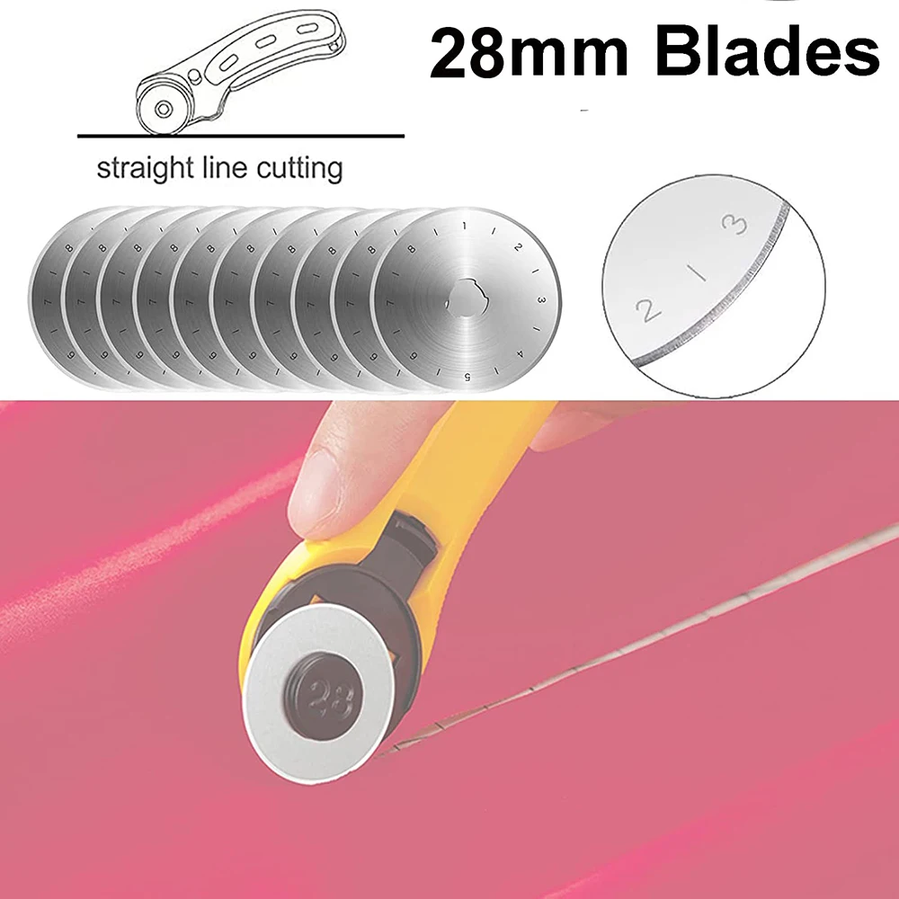 28MM Rotary Cutter Blades Rotary Cutter Replacement Sewing Machines Circle Cutter for Paper Quilting Scrapbooking Cutting