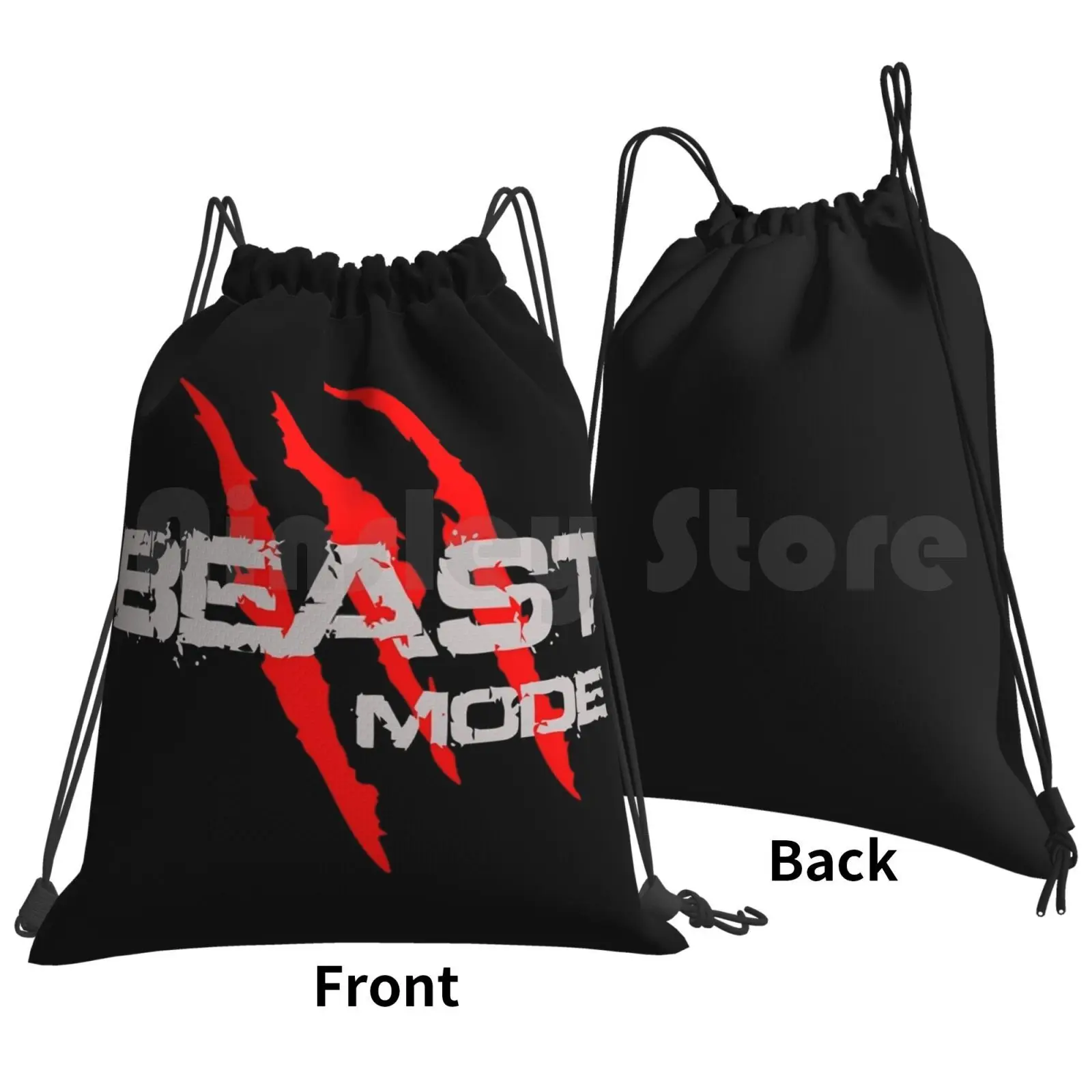 Beast Mode Backpack Drawstring Bags Gym Bag Waterproof Beast Funny Gym Fitness Motivational Motivation Automotive Sayings