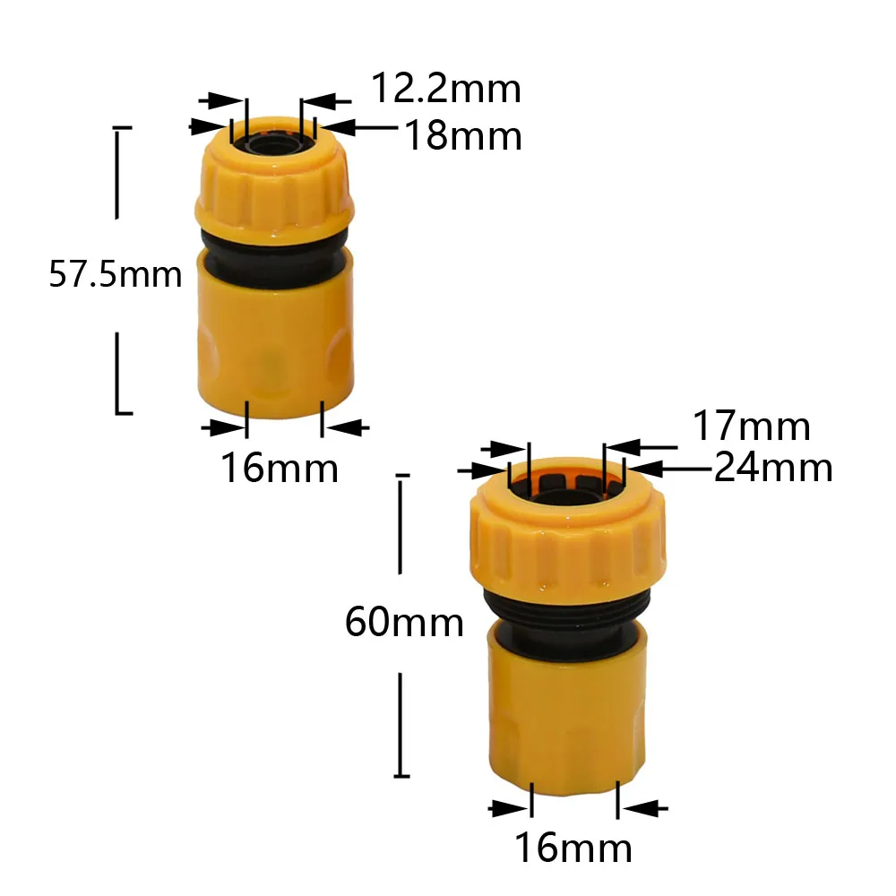 Manguera de jardín de 1/2 y 3/4 pulgadas, conector rápido de parada de agua, juntas de tubo de 16/20mm para aspersores de riego por goteo de