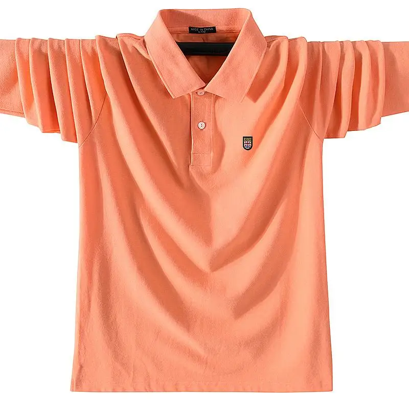 High Quality 100% Cotton New-Design Men\'s Polo Shirts Casual Long Sleeve Polos Homme Fashion Sportswear Male Lapel Tops XS-5XL