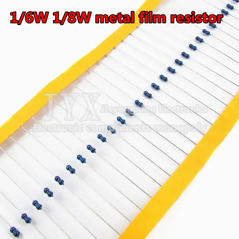 100 pces 1/6w 1/8w (0.125w) 1% de Metal filme Resistor 1R ~ 1M 2.2R 10R 22R 47R 51R 100R 150R 470R 47 10 1K 4.7K K K 1 2.2 10 22 47 51 100