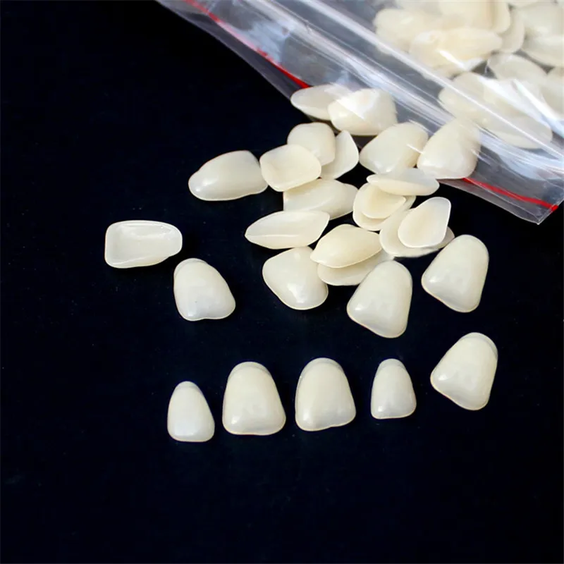 70Pcs/1Bag Dental Ultra Thin Anterior Temporary Crown Whitening Porcelain Teeth Veneers Resin Teeth For Dentistry Oral Care Tool