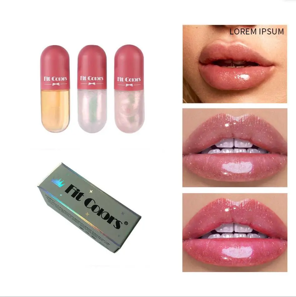 Crystal Jelly  Gloss Capsule Plumper Oil Shiny Clear Lip Oil Moisturizing Women Lip Gloss Balm Makeup Lip Tint Cosmetics T2040