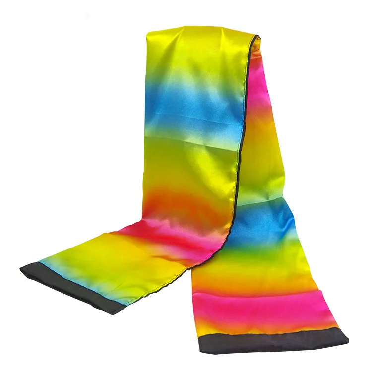 1pc Change Color Scarf (120*16cm) Magic Tricks Black to Rainbow Silk Streamer Magia Magician Stage Illusions Gimmick Prop Comedy