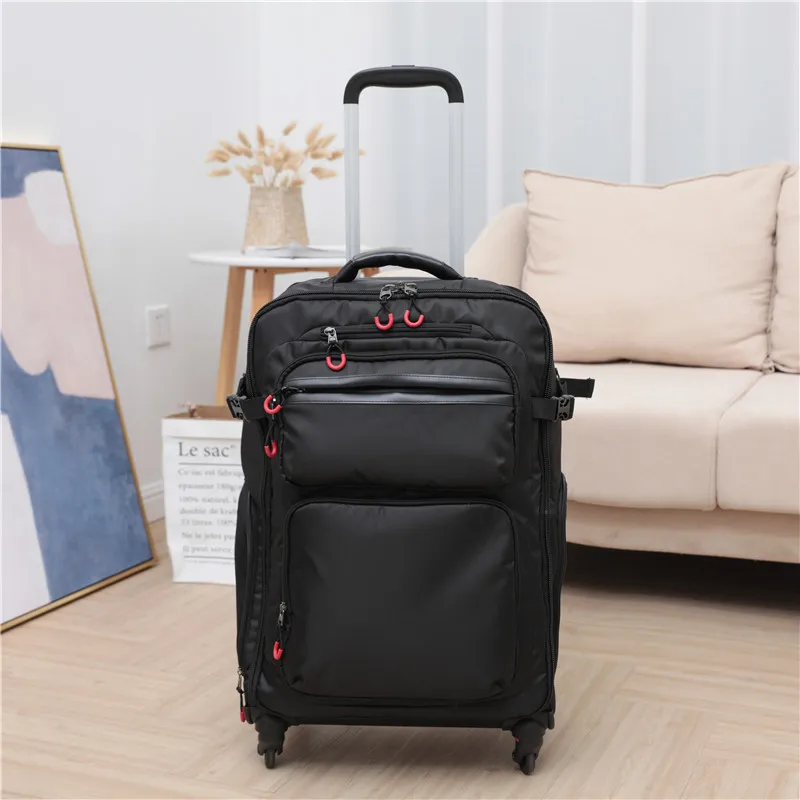 18/22 Inch Backpack Waterproof Trolley Bag Luggage Computer School Backpack Multi-function Pocket Boarding Sports Bag