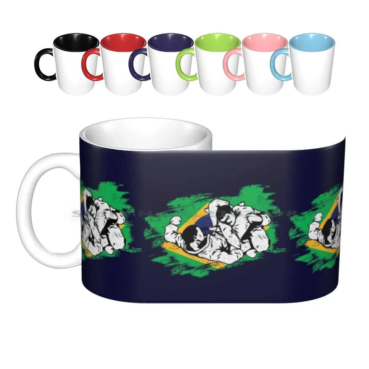 Divertente Grappling Bjj brasiliano Jiu Jitsu T Shirt Tee regalo tazze in ceramica tazze da caffè tazza da tè al latte Jiu Jitsu Bjj combattimento brasiliano