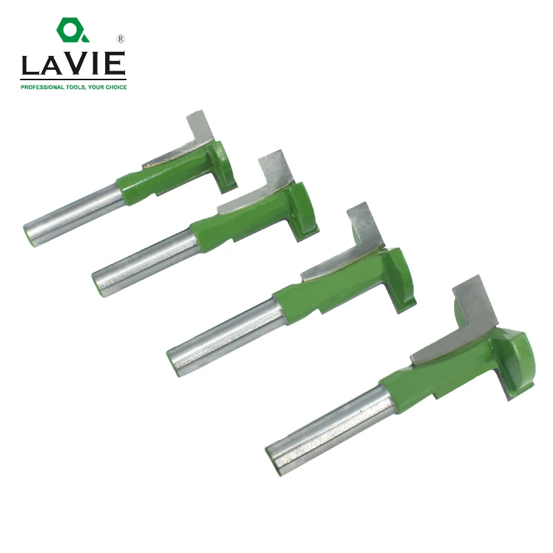 LAVIE 4PCS Set 8mm Shank T-Slot Router Bit Straight Edge Slotting Milling Cutter Cutting for Wood Woodworking Handle MC02089