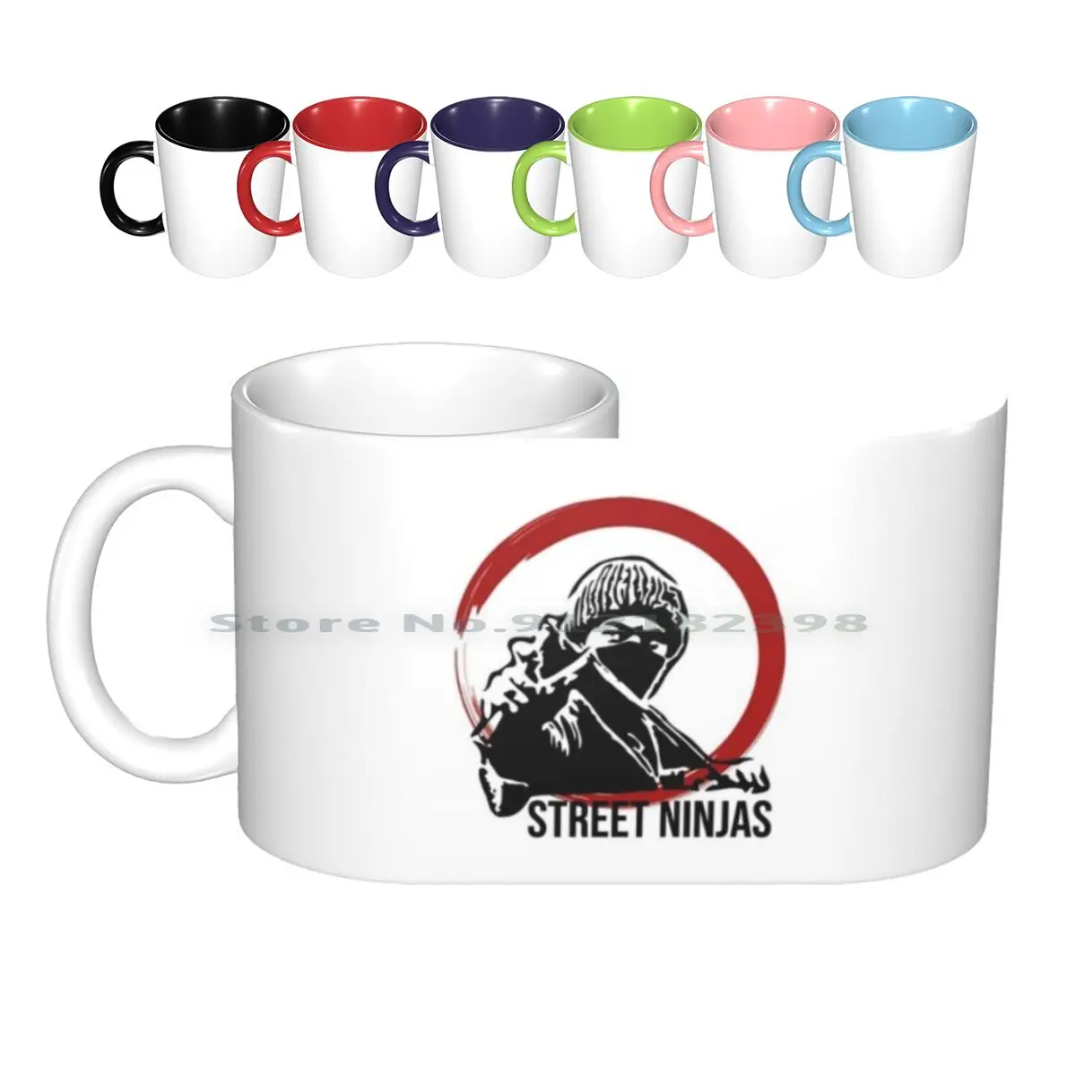 Street Ceramic Mugs Coffee Cups Milk Tea Mug Street Shinobi Blessed Life Katana Ronin Mortal Kombat Raiden Sub Zero Fatality