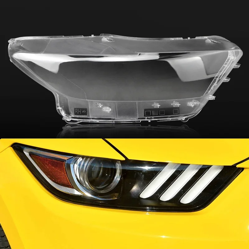 

Car Headlight Lens For Ford Mustang 2014 2015 2016 2017 Car Headlamp Cover Replacement Transparent Auto Shell