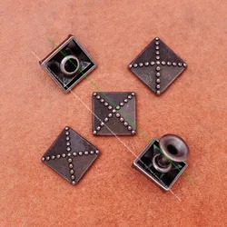 50PC 8*8mm Antique Silver Plated Square Spike Cone fastener Rivet Stud Leathercraft Belt Accessories Decor Concho Rivetback