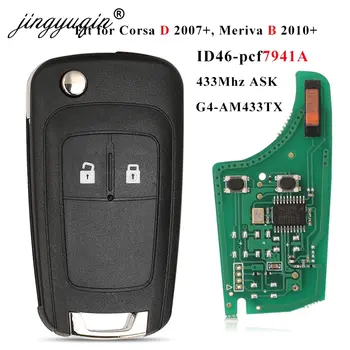 Dálkový klíč Jingyuqin G4-AM433TX 433Mhz ID46-PCF7941 s dálkovým ovládáním od auta pro Opel/Vauxhall Corsa D 2007+2012 Meriva B 2010+2014 s ovládáním výklopných dveří 8 nejlepší prodej dálkový klíč - №6