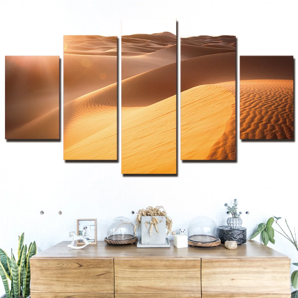 

Sunshine Desert Modern Canvas Wall Art, Modular Framework, HD Printed Painting, Living Room Pictures, Home Decor Poster, 5 Panel