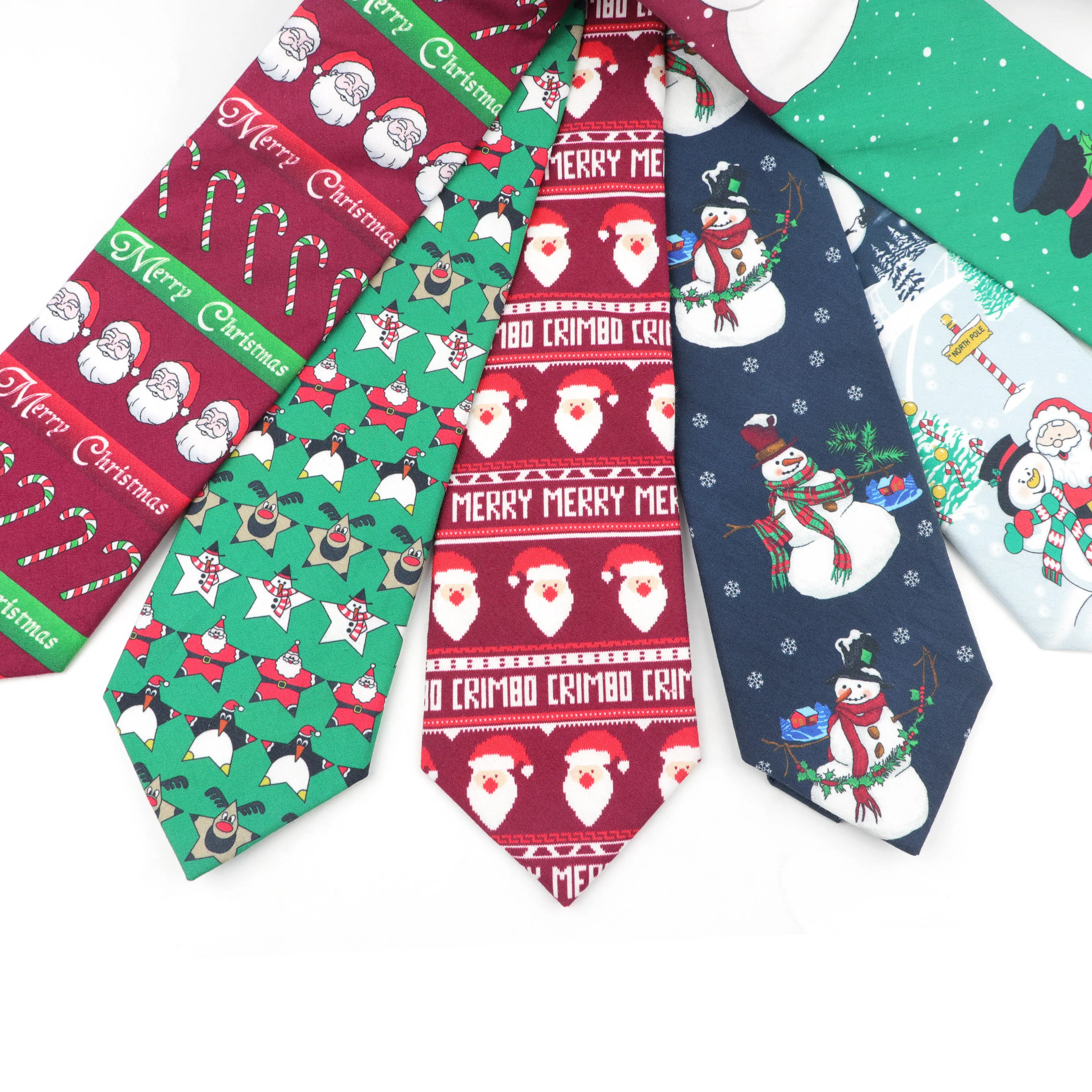 New 8CM Cotton Christmas Necktie Casual Santa Claus Snowman Tree Elk Snowflake Festival Gift For Men Party Dinner Gravatas Tie