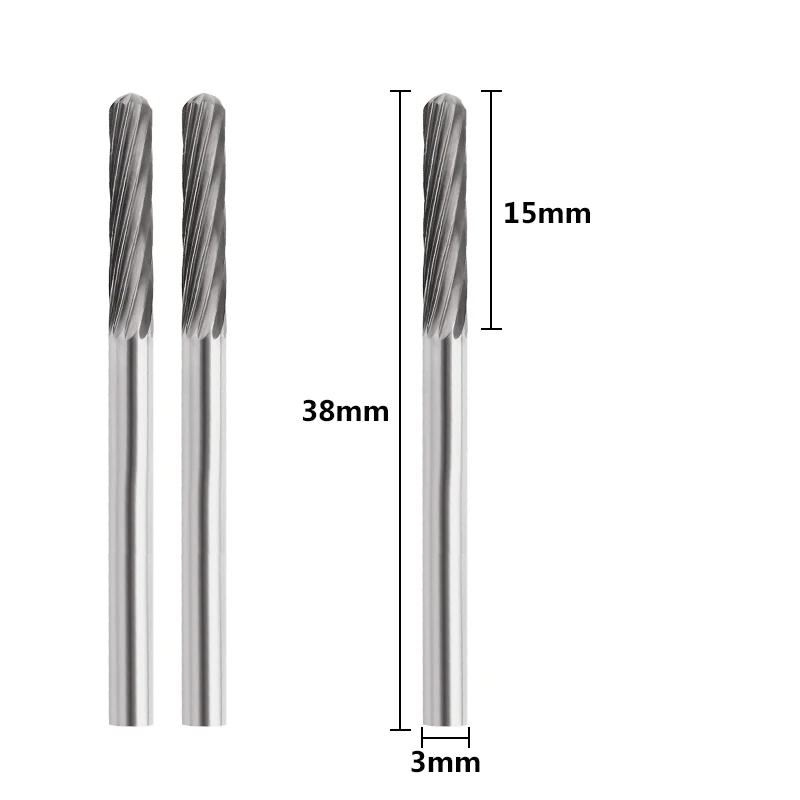 XCAN Rotary File 10pcs 3mm Tungsten Carbide Rotary Burrs Set Accessories for Rotary Tools Milling Cutter Engraving Bits