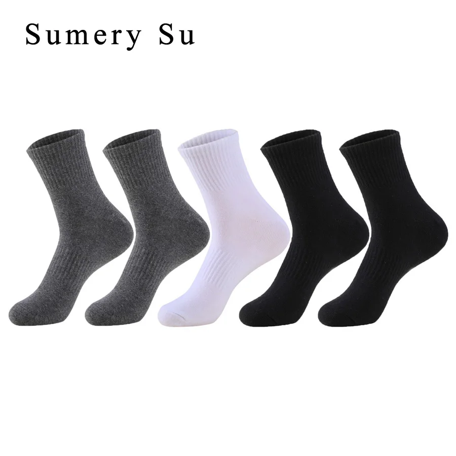 5 Pairs/Lot Sports Socks Men Cotton Long Running Outdoor Athletic Camping Hiking Sock Travel Casual Breathable