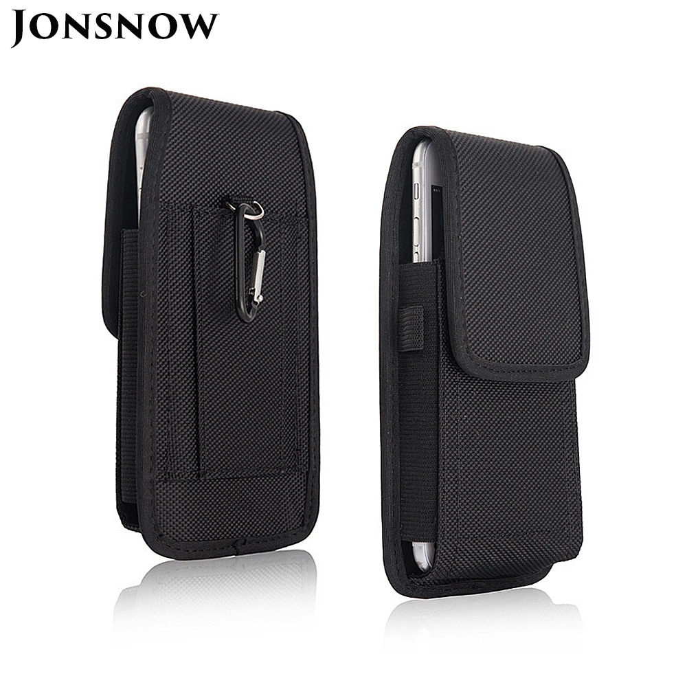 

Universal Nylon Pouch for iPhone Samsung Huawei Xiaomi Mens Waist Pack Carabiner Belt Clip Case for 3.5-6.3 inch Mobile Phone