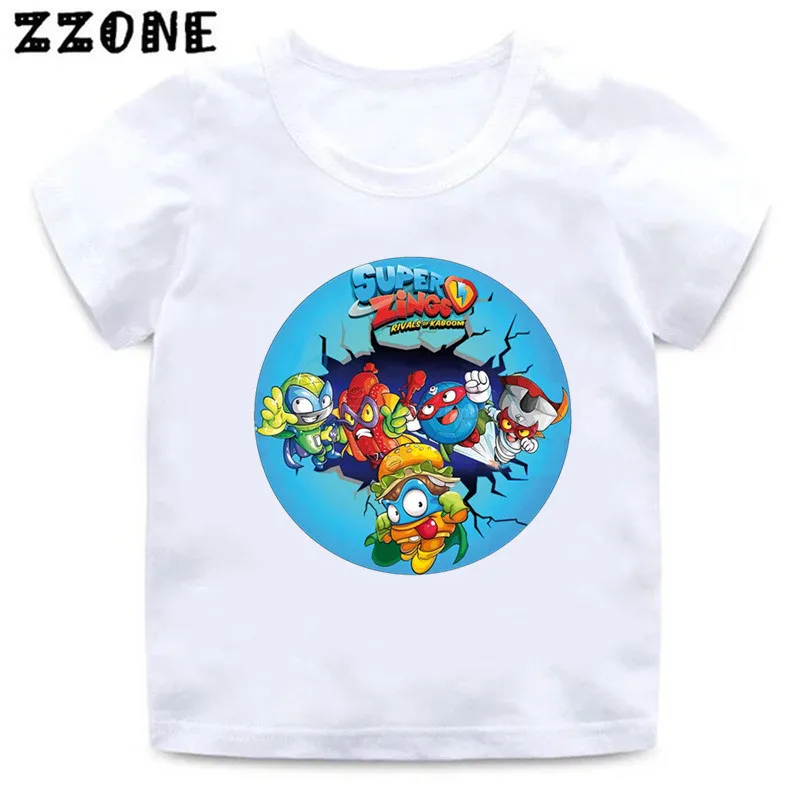 2020 New Summer Baby Boys T shirt Los Super Zings Series 4 Print Piano Kids T-Shirts Funny Children Girls Tops Clothes