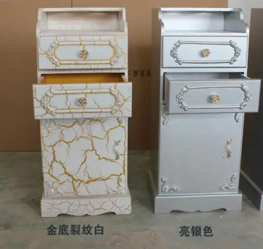 Kapsalon Wit Tool Kast Kapper Tool Kast Goud Met Ladeblok Föhn Rack Kast