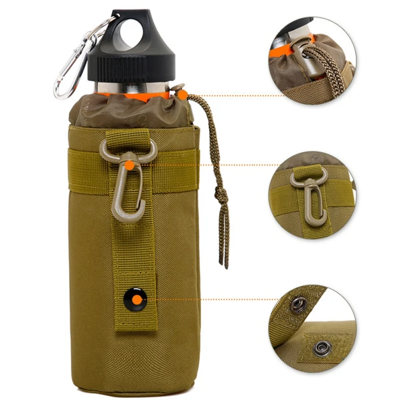 550ml Tactical Water Bottles Pouch Bag Outdoor Sports Camouflage Drawstring Portable Water Bottle Pouch Holder