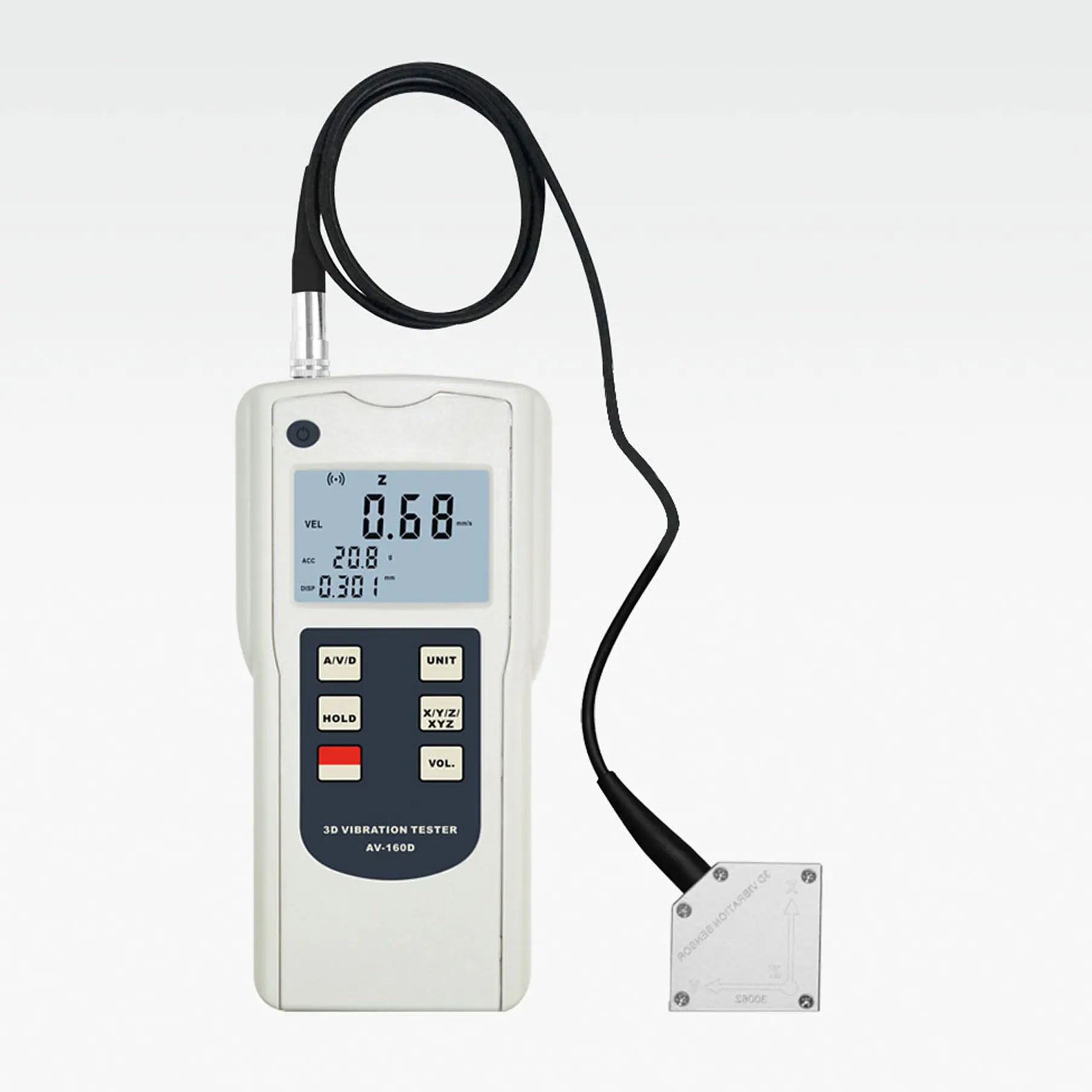 New Digital 3D  Vibration Tester AV-160D  Meter Gauge With 3-Axis Piezoelectric accelerometer Vibration Sensor