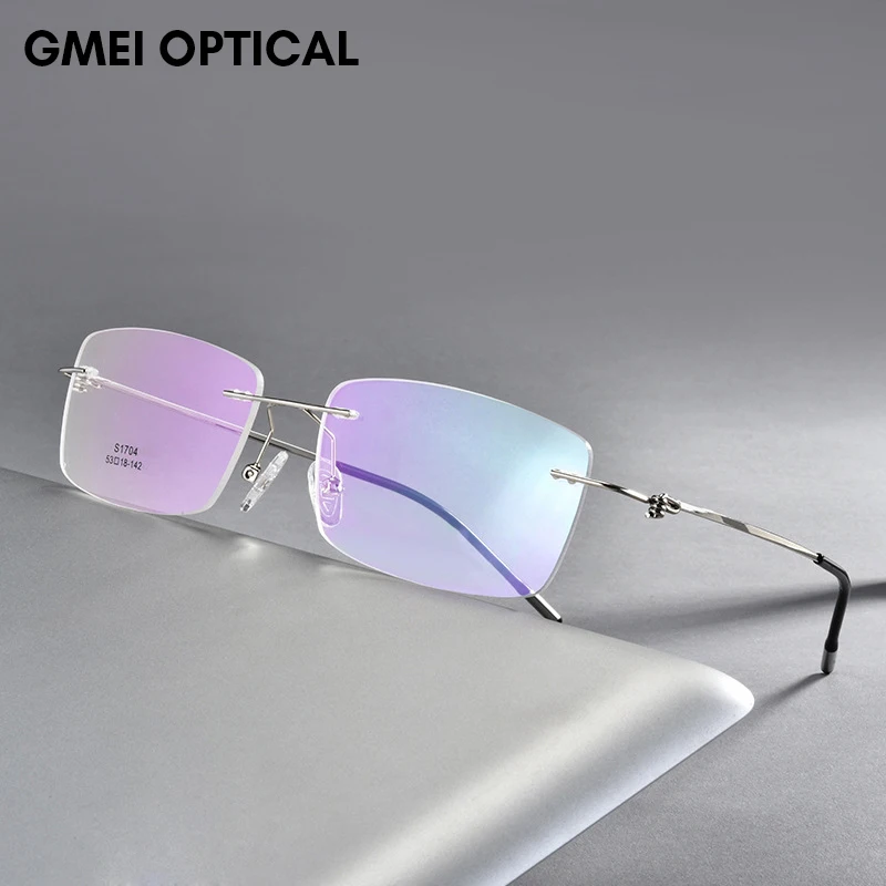 Alloy Screwless Rimless Glasses Frame Men Ultralight Square Eyeglasses Myopia Prescription Eye Glass Frameless Man Optical Frame