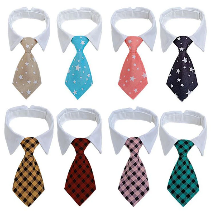 12 Colors Necktie For Small And Medium Dog Grid Printed Pet Accessories Dog Cat Photo Props Tie Holiday Decoration Pet Collar