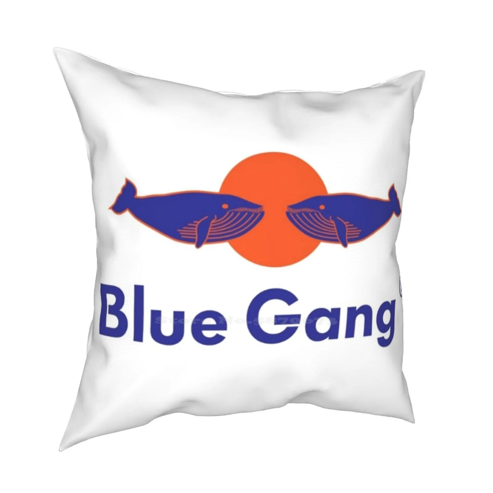 Blue Gang Two Whales Home Sofa Car Cushion Cover Pillowcase Blue Gang Whale Energy Drink Logo Monster Relentless Moose Punch