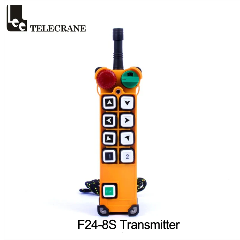 

Telecrane 8 Single Speed Keys F24-8S Wireless Dustrial EOT Crane Radio Remote Control Senders Emitters With Mushroom Emergency