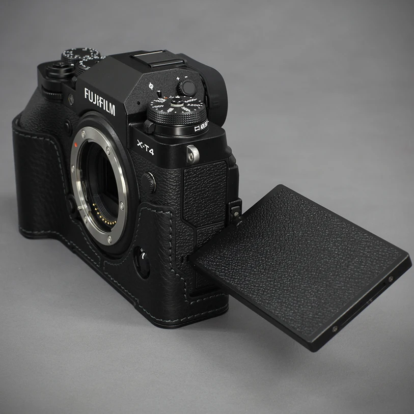 Casing Kamera Kulit Asli Buatan Tangan Casing XT4 Fujifilm Antik Setengah Badan untuk Fujifilm XT4 XT-4