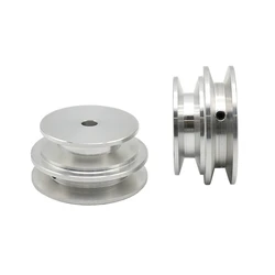 Aluminum Alloy 40/50MM Double Groove Pulley 8-20MM Fixed Bore V-Shape Pulley Wheel